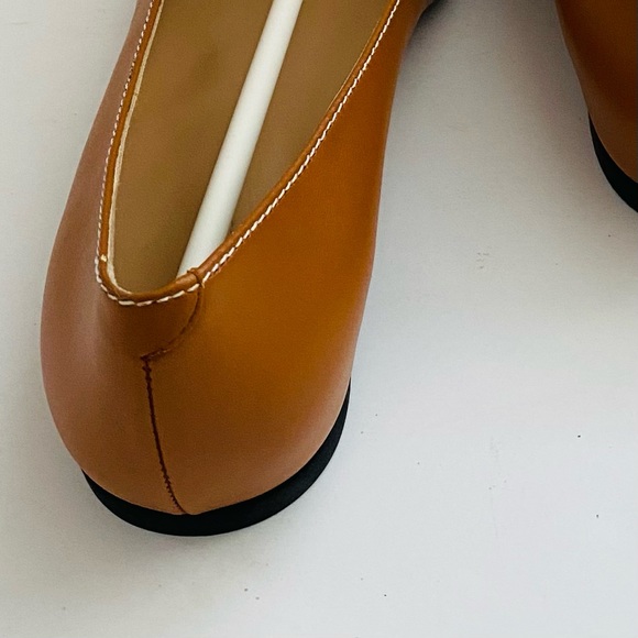 NWT: JW ANDERSON | Gold Medallion Logo Pecan Tan Chocolate Ballerina Flat - Picture 9 of 10